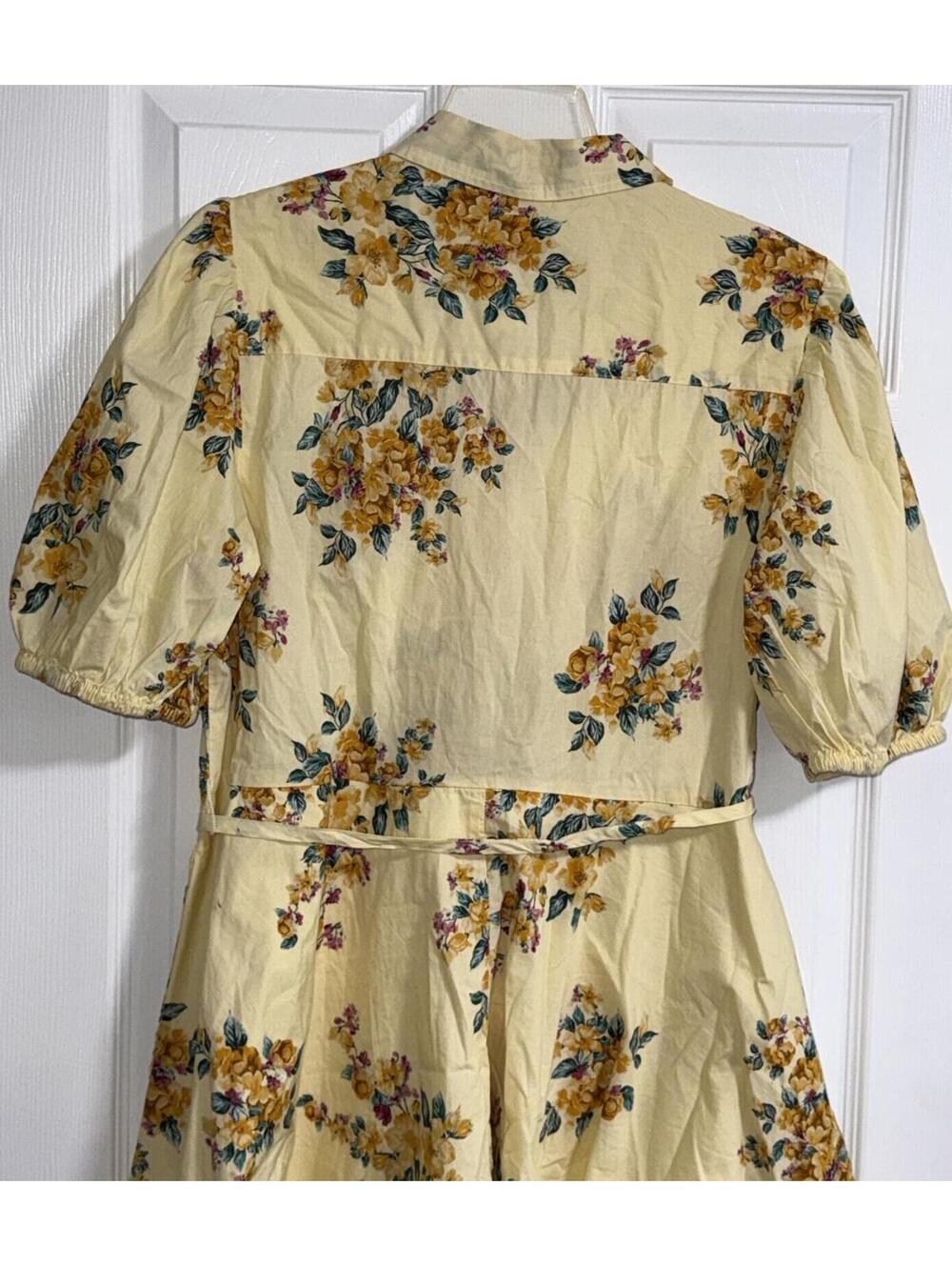 A New Day Yellow Floral Button‑Front Dress with Pockets – L - Picture 6 of 6